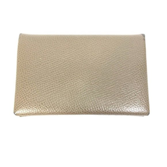 HERMES Two fold Calvi Business Card Holder Pass Case Card Case Epsom gray - Picture 1 of 12